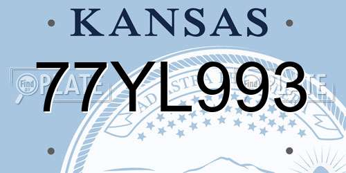 77YL993 Kansas License Plate