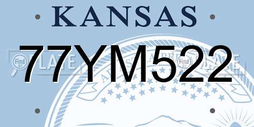 77YM522 Kansas License Plate