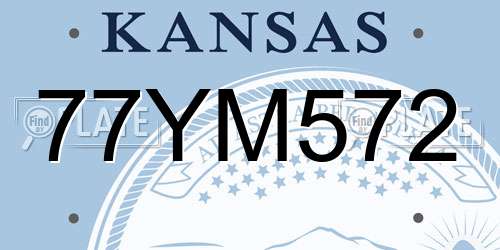 77YM572 Kansas License Plate
