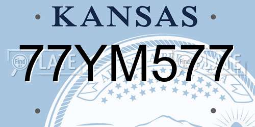 77YM577 Kansas License Plate
