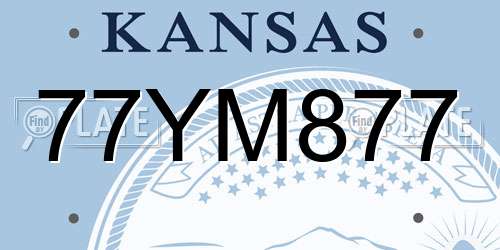 77YM877 Kansas License Plate