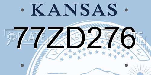 77ZD276 Kansas License Plate