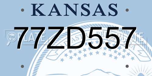 77ZD557 Kansas License Plate