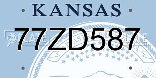77ZD587 Kansas License Plate