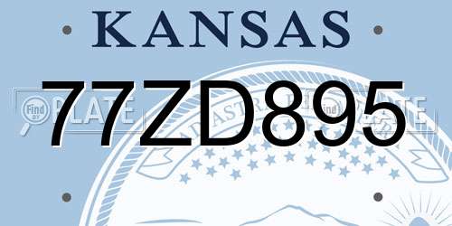 77ZD895 Kansas License Plate