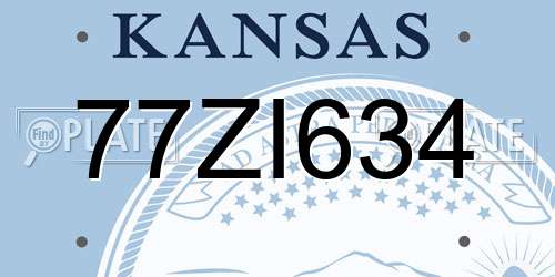 77ZI634 Kansas License Plate