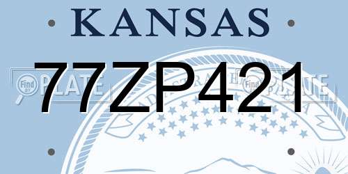 77ZP421 Kansas License Plate