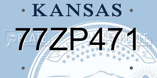 77ZP471 Kansas License Plate