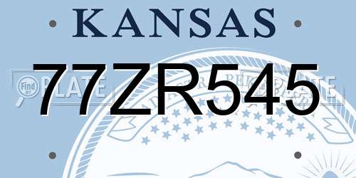 77ZR545 Kansas License Plate