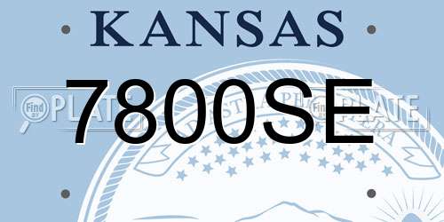 7800SE Kansas License Plate