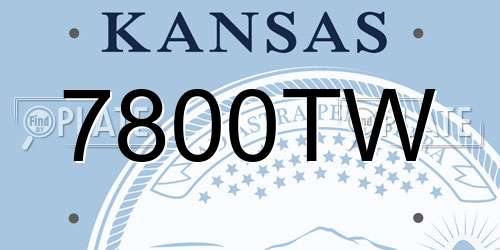 7800TW Kansas License Plate