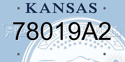 78019A2 Kansas License Plate