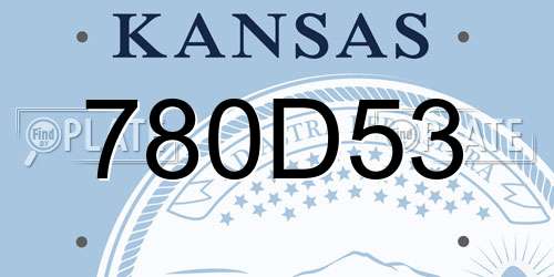 780D53 Kansas License Plate