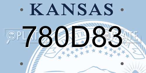 780D83 Kansas License Plate
