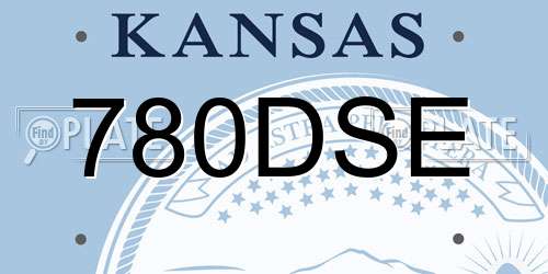 780DSE Kansas License Plate