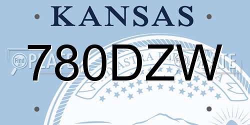 780DZW Kansas License Plate