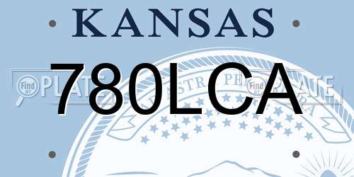 780LCA Kansas License Plate