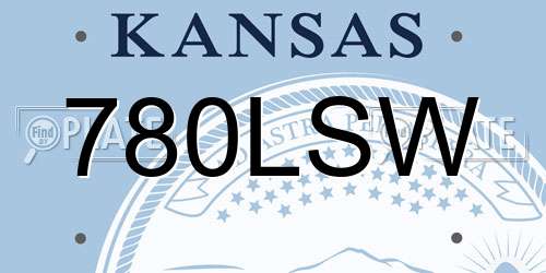 780LSW Kansas License Plate