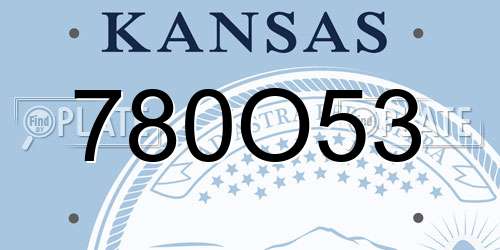 780O53 Kansas License Plate