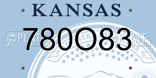 780O83 Kansas License Plate
