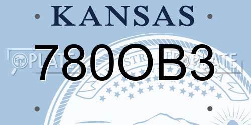780OB3 Kansas License Plate