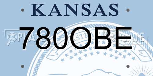 780OBE Kansas License Plate
