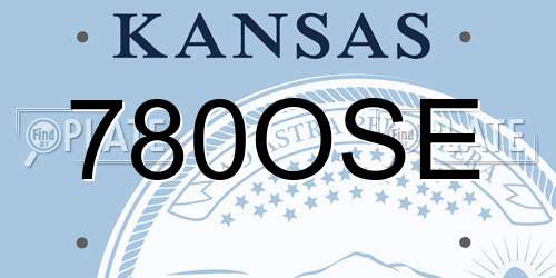 780OSE Kansas License Plate