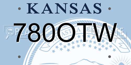 780OTW Kansas License Plate