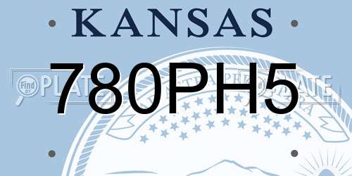 780PH5 Kansas License Plate