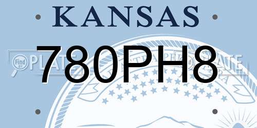 780PH8 Kansas License Plate