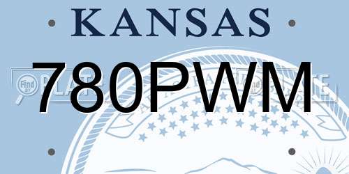 780PWM Kansas License Plate