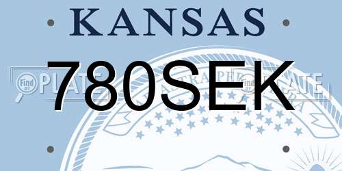780SEK Kansas License Plate