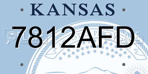 7812AFD Kansas License Plate