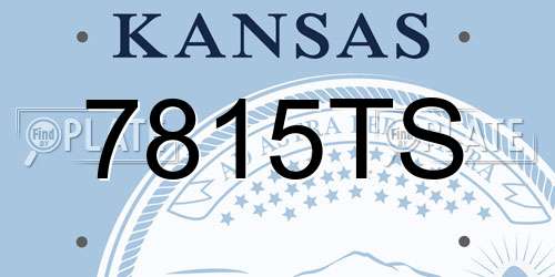 7815TS Kansas License Plate