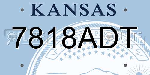 7818ADT Kansas License Plate