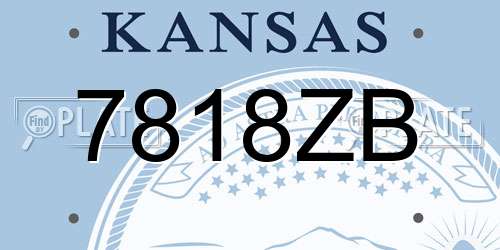 7818ZB Kansas License Plate