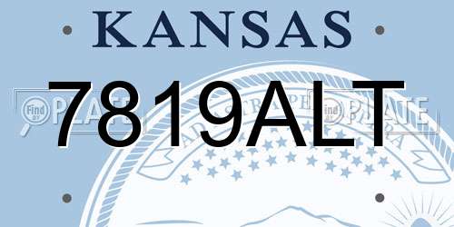 7819ALT Kansas License Plate
