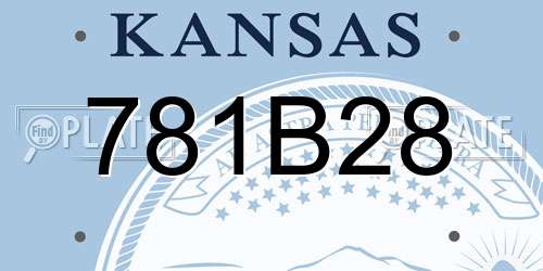 781B28 Kansas License Plate