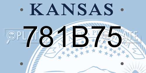 781B75 Kansas License Plate