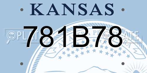 781B78 Kansas License Plate