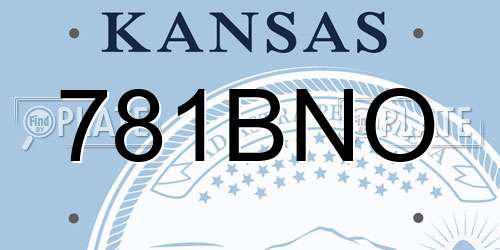 781BNO Kansas License Plate