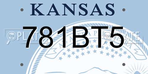 781BT5 Kansas License Plate