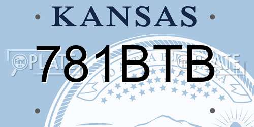 781BTB Kansas License Plate