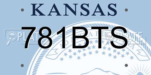 781BTS Kansas License Plate