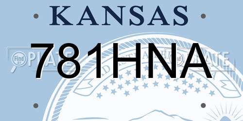 781HNA Kansas License Plate