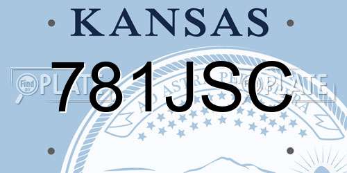 781JSC Kansas License Plate