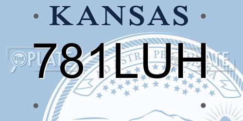 781LUH Kansas License Plate