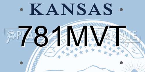 781MVT Kansas License Plate