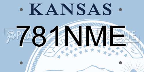 781NME Kansas License Plate
