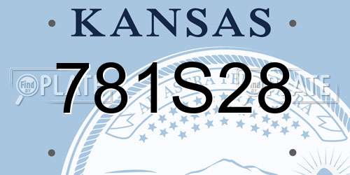 781S28 Kansas License Plate